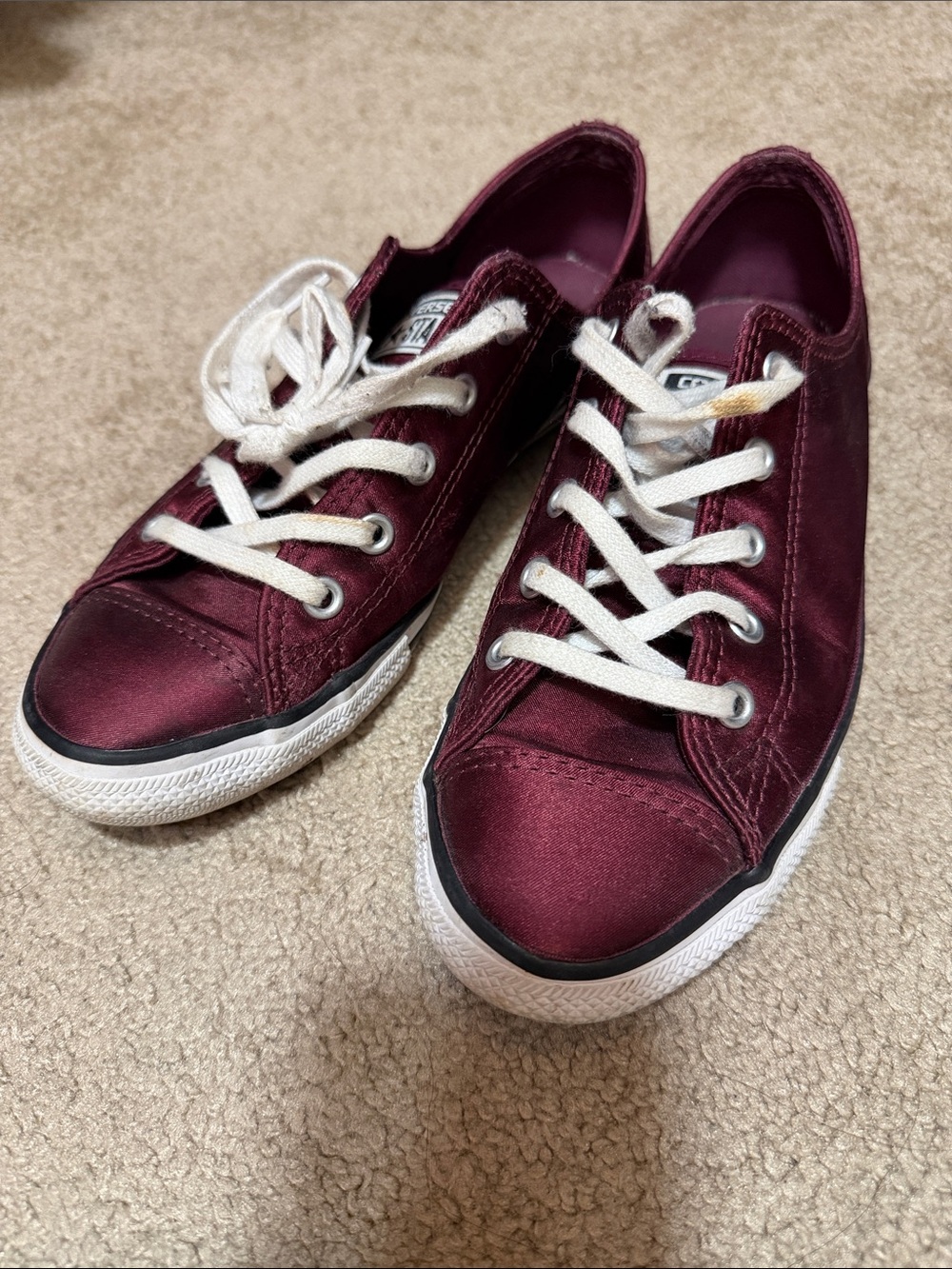 Women’s all star satin Low-Top Sneakers - Classic Lace-Up size 7